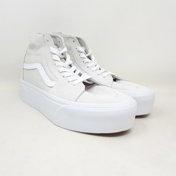 Vans Sk8-Hi Tapered Stackform Platform Shoe Sneaker Light Gray White Womens Size - Picture 4 of 11